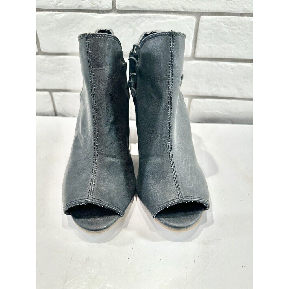 Sugar Black Wedge Heel Sandal Bootie Shoes Women's 6.5 ~ Retail $70